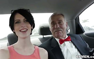 Petite teen Alex Harper is pleasing several old creeps