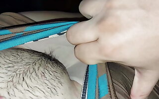 Shacking up my stepdad at home, he likes my big pussy