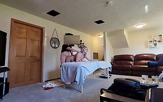 Pregnant hotwife Cucks her Husband by setting up a camera coupled with seduces her massage psychoanalyst