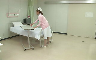 Hot Japanese Nurse gets banged at sanitarium bed by a horny patient!